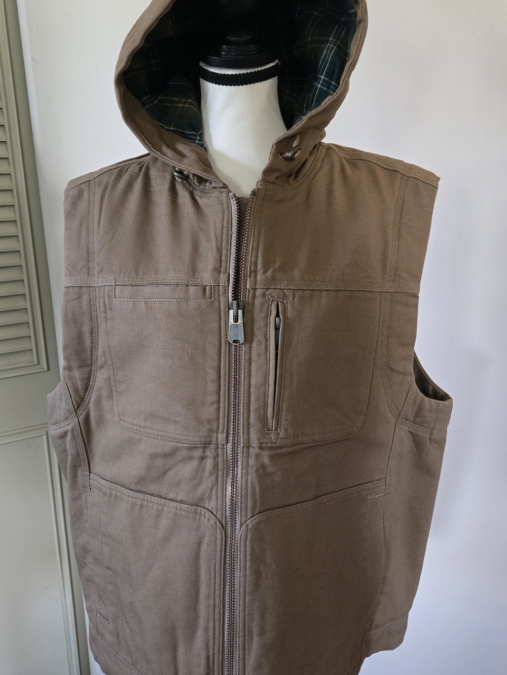 Duluth Trading Co Brown Hooded Work Vest